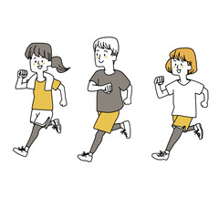 走っている人々