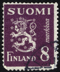 Postage stamps of the Suomi Finland. Stamp printed in the Suomi Finland. Stamp printed by Suomi Finland.
