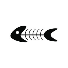 Fototapeta premium Fish bone or fish skeleton flat icon,