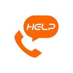 Help word icon isolated on white background