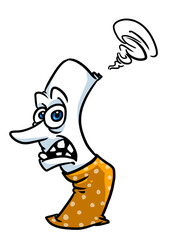 Angry cigarette character emotions harm smoking evil look
