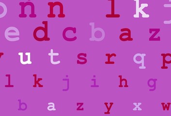 Light purple vector texture with ABC characters.