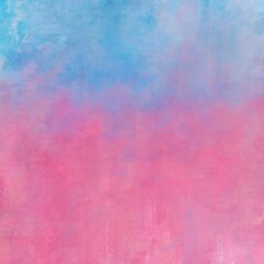 油絵抽象背景）ピンクと水色の正方形バナー　筆跡　ナチュラル　キャンバスのテクスチャ　アート　絵の具