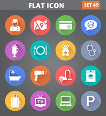 Vector application Hotel Services and Facilities Icons. Set 1 in flat style