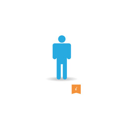 Man icon vector isolated on white background. Trendy man icon in flat style. Template for app, logo, ui and ux. Icon man, logo for your web site, office poster and placard. Modern man icon EPS 10