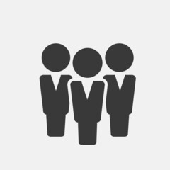 People icon vector isolated on gray background. People icon for web site, app and ui. Creative business concept, vector illustration