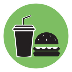 Fast food icon vector isolated on white background. Fast food icon in flat style. Template for app, label, logo, menu and web site. Creative art concept, vector illustration