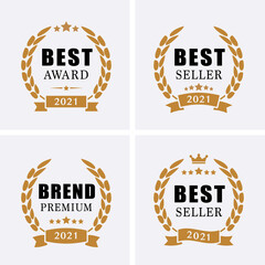 Award badge - Best seller 2021 Icon logo.