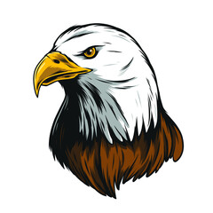 Eagle head illustration ,with black outline