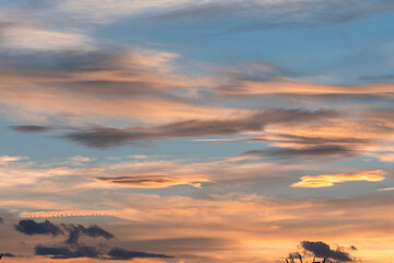 orange clouds at sunset in Capitol Reef National Park in United States of America