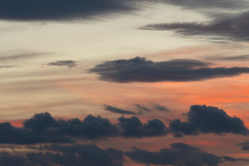 orange clouds at sunset in Capitol Reef National Park in United States of America
