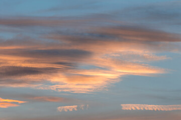orange clouds at sunset in Capitol Reef National Park in United States of America