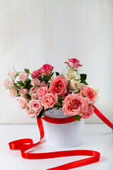 Bouquet of pink roses. Beautiful card.