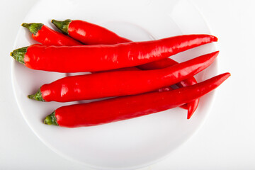hot chili to add to pizza on a white plate