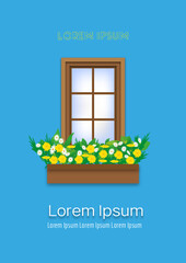 Obraz premium window with flowers