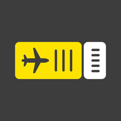 Ticket plane flat vector icon. Summer sign