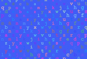 Light multicolor, rainbow vector cover with english symbols.