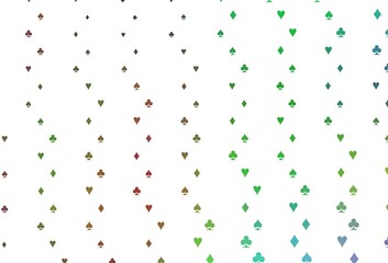 Light Multicolor, Rainbow vector template with poker symbols.