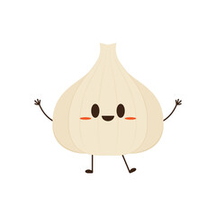 Garlic character design. Garlic vector.