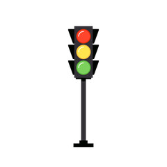 Traffic lights vector. Traffic lights on white background.