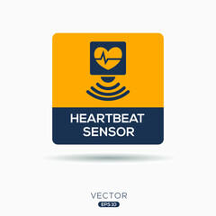 Creative (Heartbeat Sensor) Icon ,Vector sign.