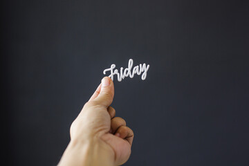 Friday word creative background with blurry background