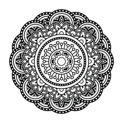 Isolated mandala in vector. Round line pattern. Vintage abstract decorative element