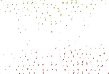 Light green, red vector template with man, woman symbols.