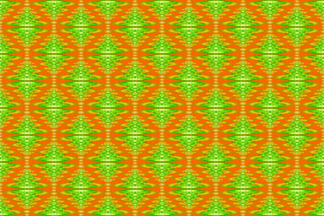 Green floral pattern with orange background, no pattern for fabric and apparel and wallpaper printing, seamless pattern.