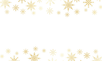 Beautiful winter background with gold snowflakes. Christmas background for design. Vector illustration.
