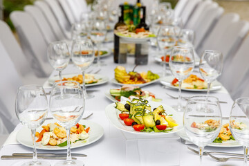 Ready meals before the banquet start.