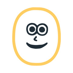Number 0 happy smiling character, vector clip art