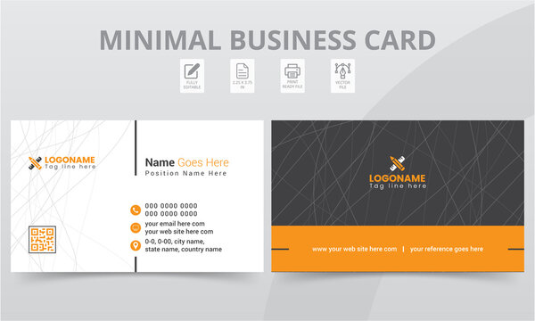 Professional Stylish Elegant Double-Sided Business Card Flat Layout Template Designs.