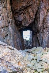 Natural tunnel Torghatten in the mountain at Norway