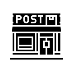 post office glyph icon vector. post office sign. isolated contour symbol black illustration