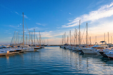 yachts in the harbour of trapani - obrazy, fototapety, plakaty