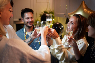 Friends making a toast on  New year's Eve