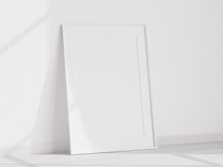 poster mockup, minimalist white frame mockup, print mockup, 3d render