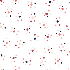 Seamless pattern with colorful pom poms dots.