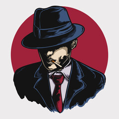 Premium Mafia vector illustration character tshirt design