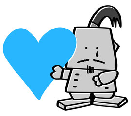 悲しい気持ちを伝えるロボット01-1