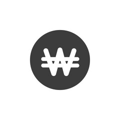 Korean won symbol icon vector on white background