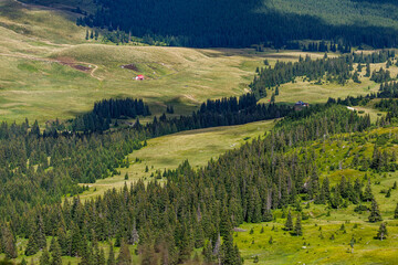 The landscape of the Carpathian Mountains