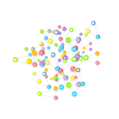 Social media marketing icons internet tags target