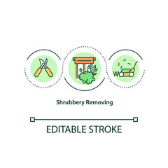 Shrubbery removing concept icon. Safe home abstract idea thin line illustration. Way to protect house from robbery through windows. Vector isolated outline color drawing. Editable stroke