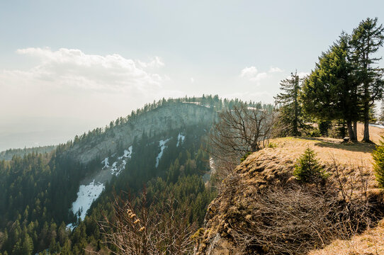 Obergrenchenberg, Wandfluh, Hochebene, Grenchenberg, Jura, Juras&uuml;dfuss, Wanderweg, Untergrenchenberg, Solothurn, Alpen, Mittelland, Aare, Fr&uuml;hling, Schweiz