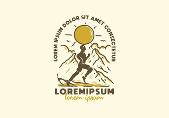 Illustration drawing of trail running © Adipra