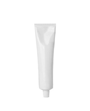 Blank tube of toothpaste isolated on white