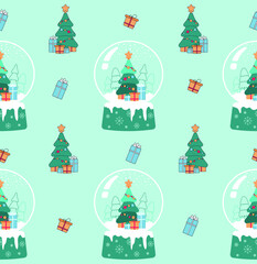 New year pattern with Christmas tree