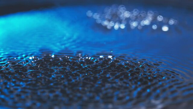 water starts to splash due to vibration